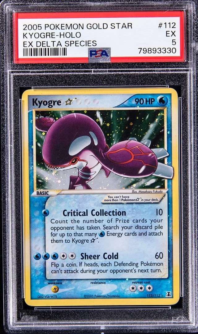 2005 Pokemon Ex Delta Species Gold Star Kyogre-Holo #112 card image