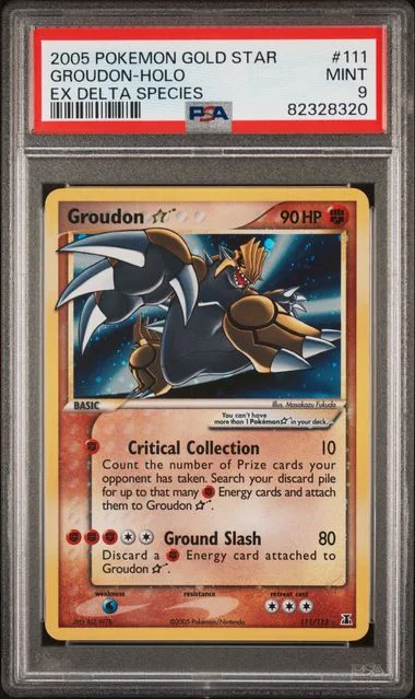 2005 Pokemon EX Delta Species Gold Star Rare Holofoil Groudon #111 card image
