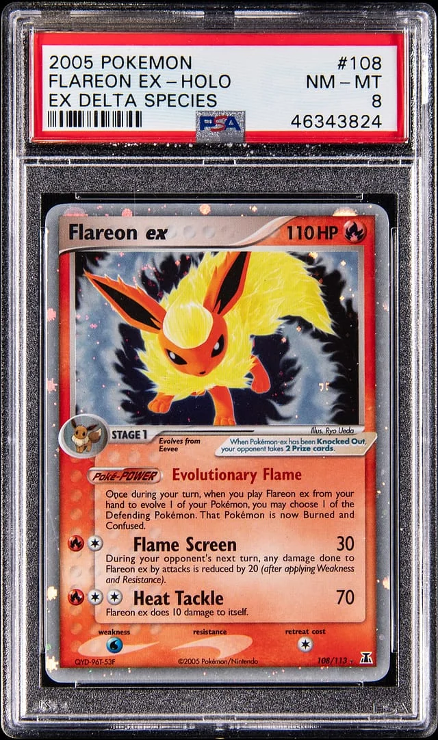 2005 Pokemon ex Delta Species Holo Flareon ex #108 card image
