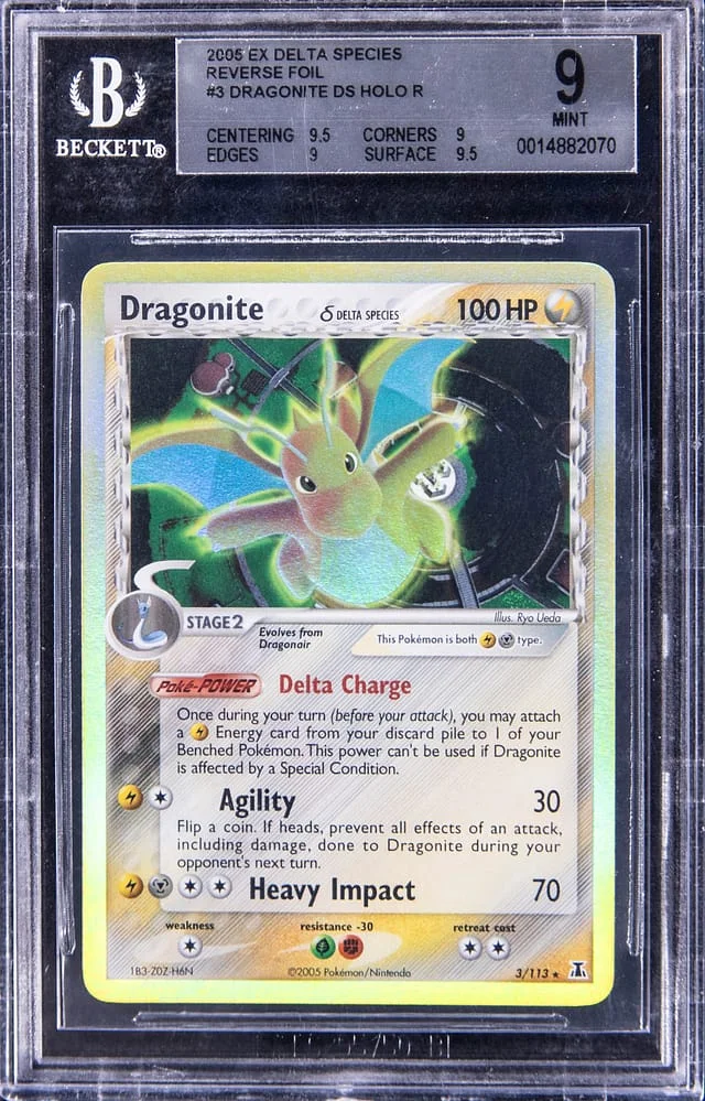 2005 Pokemon EX Delta Species Rare Reverse Holofoil Dragonite #3 card image