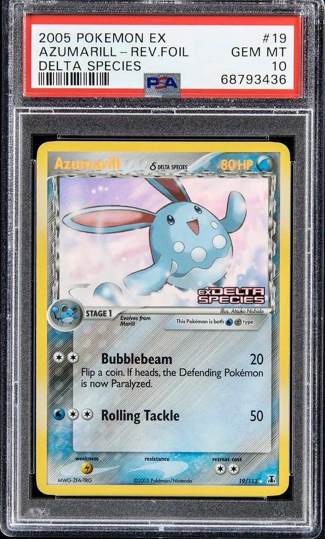 2005 Pokemon Ex Delta Species - Reverse Holo Foil Azumarill #19 card image