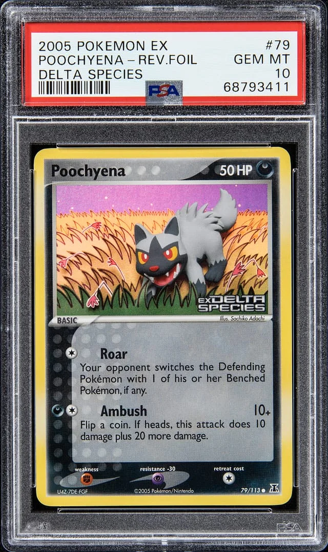 2005 Pokemon Ex Delta Species - Reverse Holo Foil Poochyena #79 card image