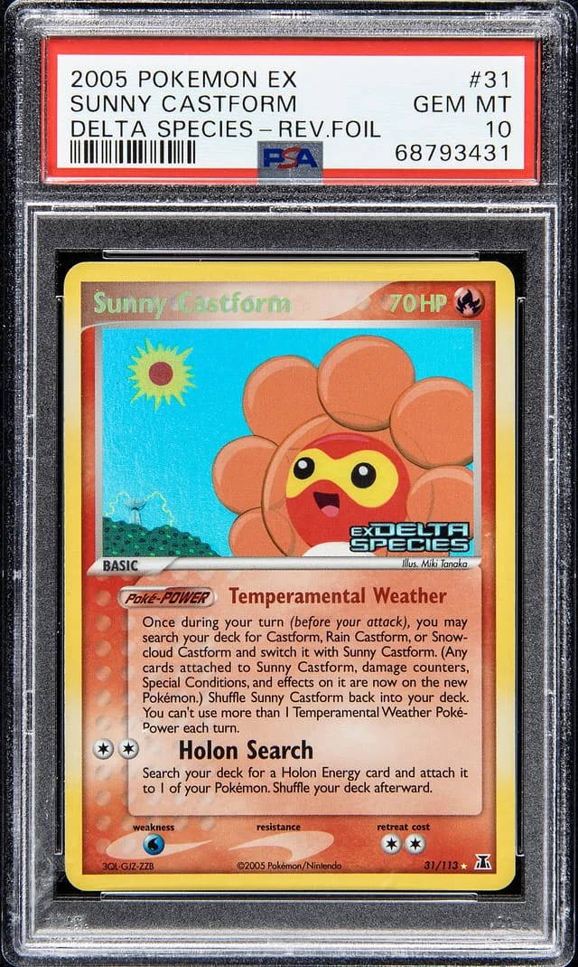 2005 Pokemon Ex Delta Species - Reverse Holo Foil Sunny Castform #31 card image