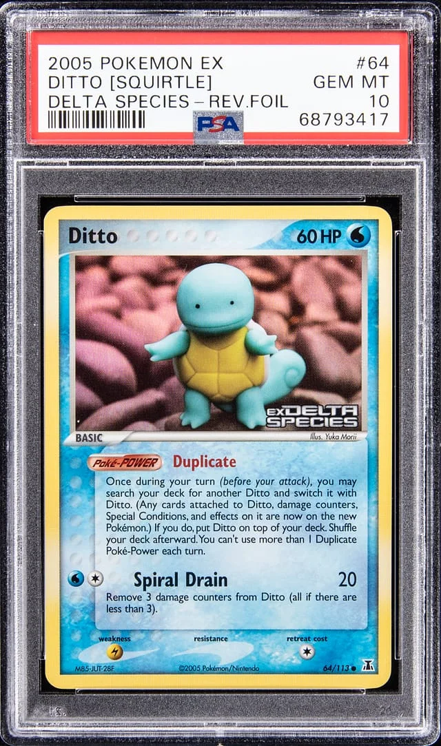 2005 Pokemon EX Delta Species Reverse Holofoil Ditto [Squirtle] #64 card image