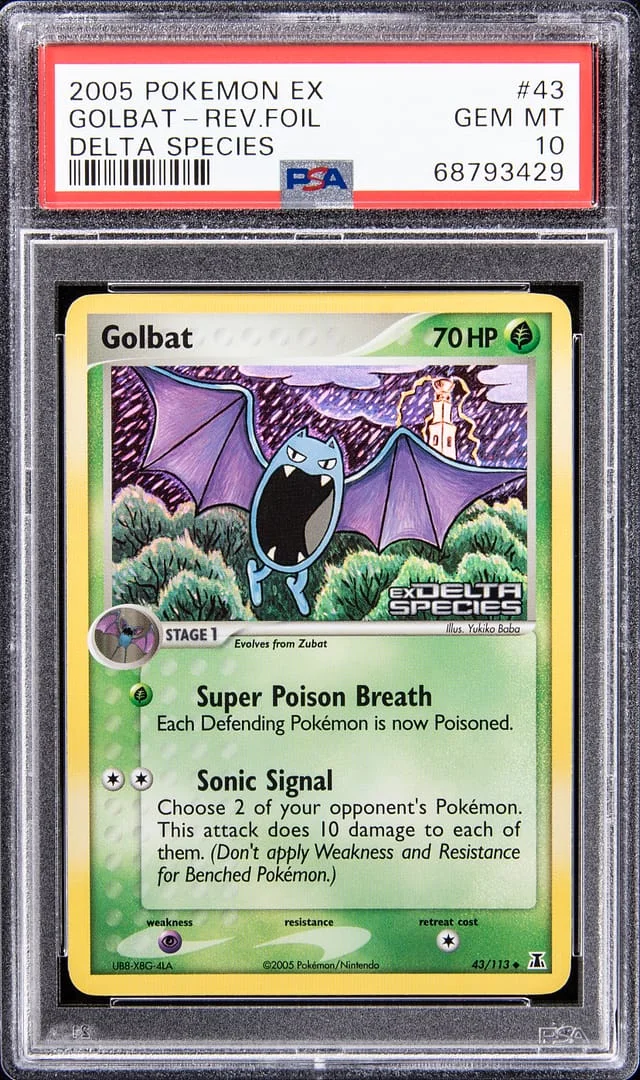2005 Pokemon EX Delta Species Reverse Holofoil Golbat #43 card image