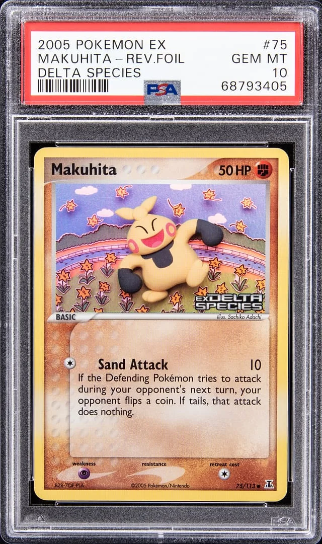 2005 Pokemon EX Delta Species Reverse Holofoil Makuhita #75 card image