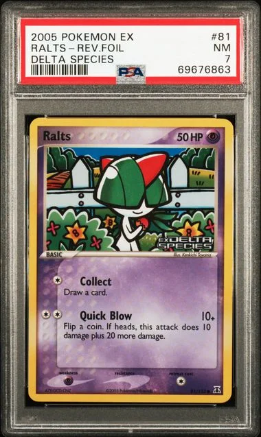 2005 Pokemon EX Delta Species Reverse Holofoil Ralts #81 card image