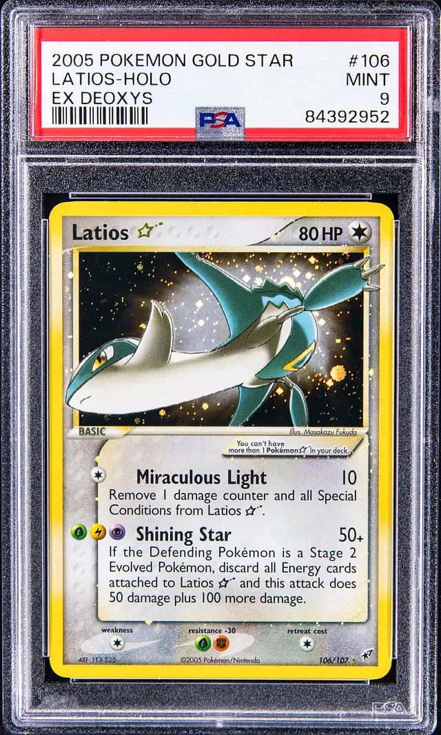 2005 Pokemon EX Deoxys Gold Star Holofoil Latios #106 card image
