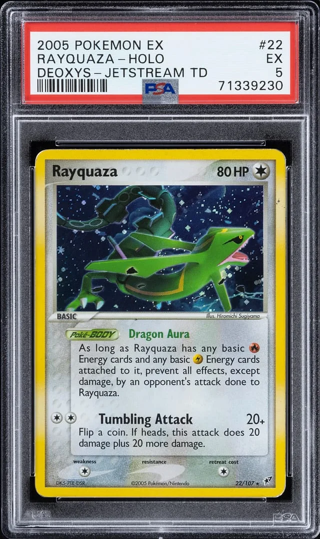 2005 Pokemon EX Deoxys Jetstream Rare Holofoil Rayquaza #22 card image