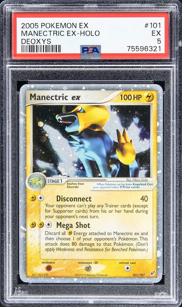 2005 Pokemon EX Deoxys Rare Holofoil Manectric EX #101 card image