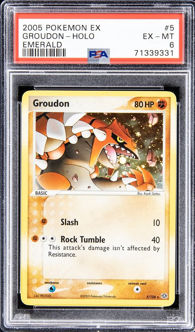 2005 Pokemon EX Emerald Rare Holofoil Groudon #5 card image