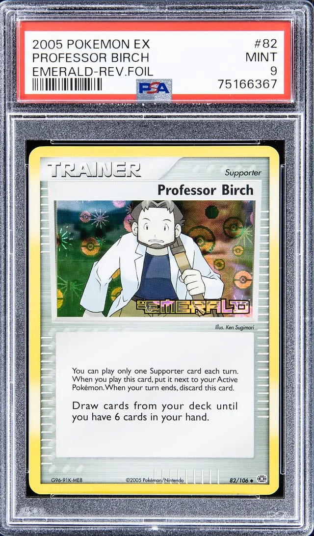 2005 Pokemon EX Emerald Reverse Foil Professor Birch #82 card image