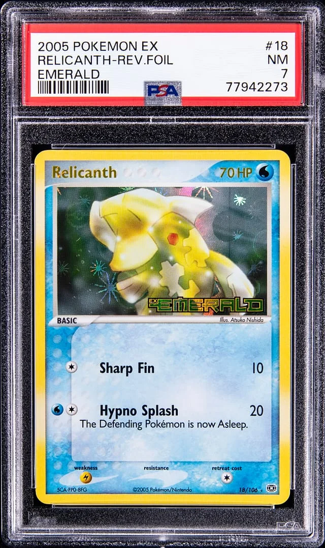 2005 Pokemon EX Emerald Reverse Foil Relicanth #18 card image