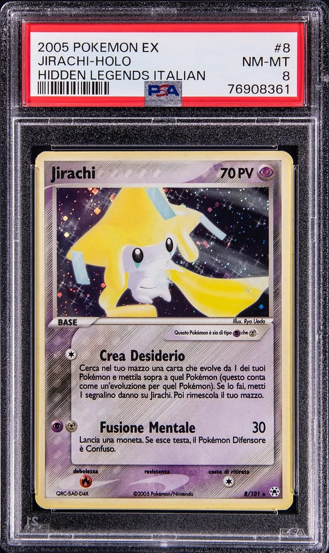 2005 Pokemon EX Hidden Legends Italian Rare Holofoil Jirachi #8 card image