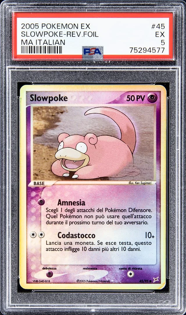 2005 Pokemon EX Reverse Holofoil MA Italian Slowpoke #45 card image