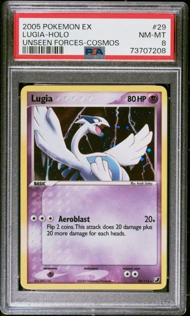 2005 Pokemon EX Unseen Forces Cosmos Holofoil Lugia #29 card image