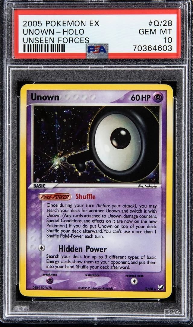 2005 Pokemon Ex Unseen Forces - Holo Unown - Holo #Q/28 card image