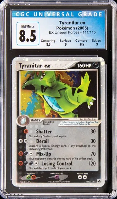 2005 Pokemon EX Unseen Forces Holofoil Tyranitar EX #111 card image