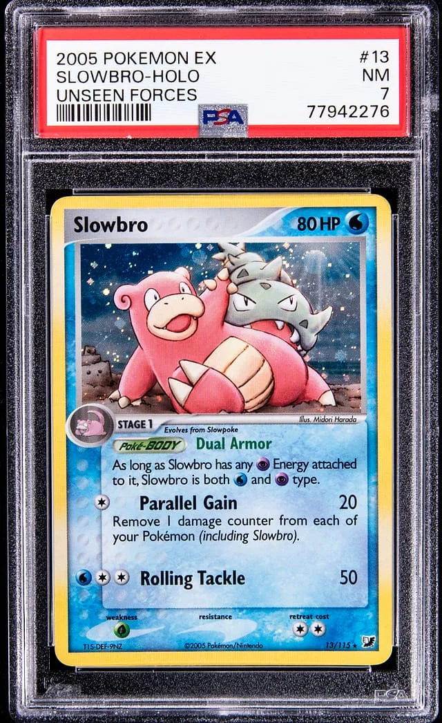 2005 Pokemon EX Unseen Forces Rare Holofoil Slowbro #13 card image