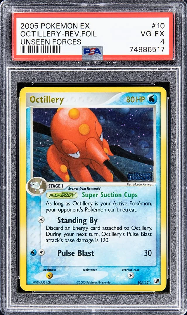 2005 Pokemon EX Unseen Forces - Reverse Foil Octillery #10 card image