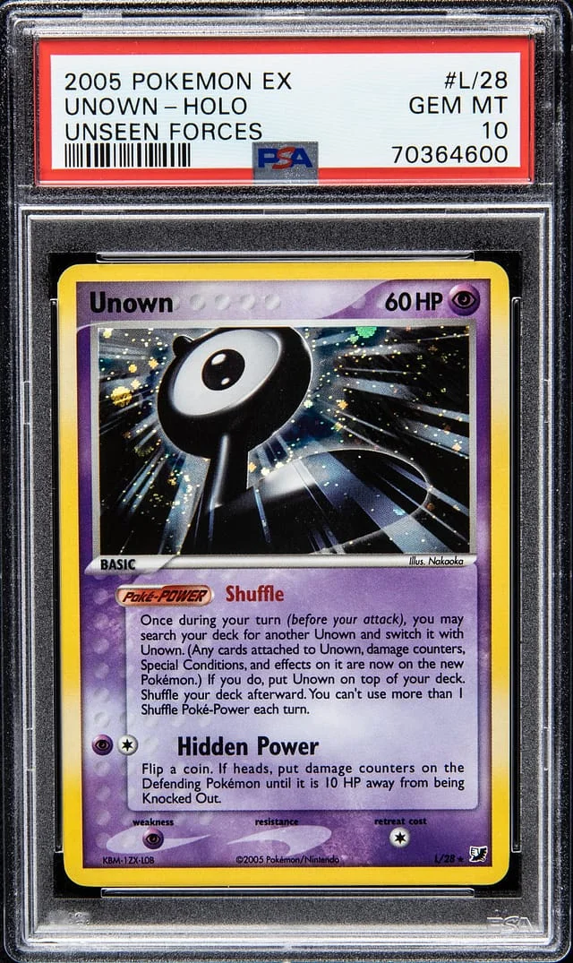2005 Pokemon EX Unseen Forces Unown Holo #L/28 card image