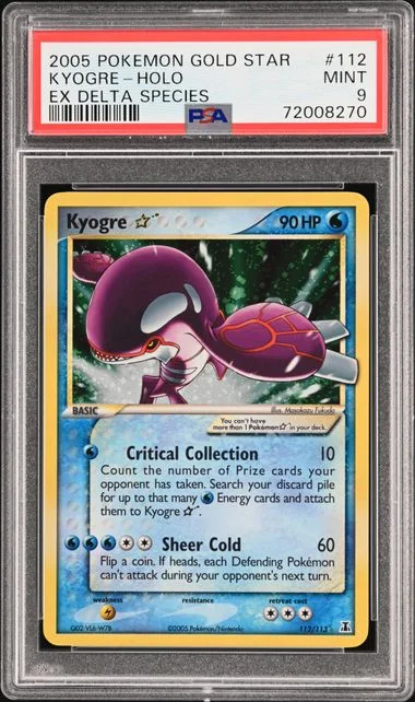 2005 Pokemon Gold Star EX Deltra Species Holofoil Kyogre #112 card image