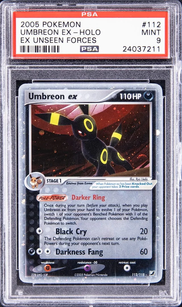 2005 Pokemon Holofoil EX Unseen Forces Umbreon EX #112 card image