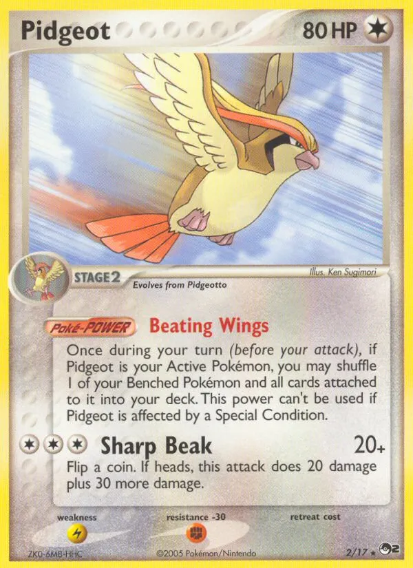2005 POP Series 2 Pidgeot #02/17 Rare card image