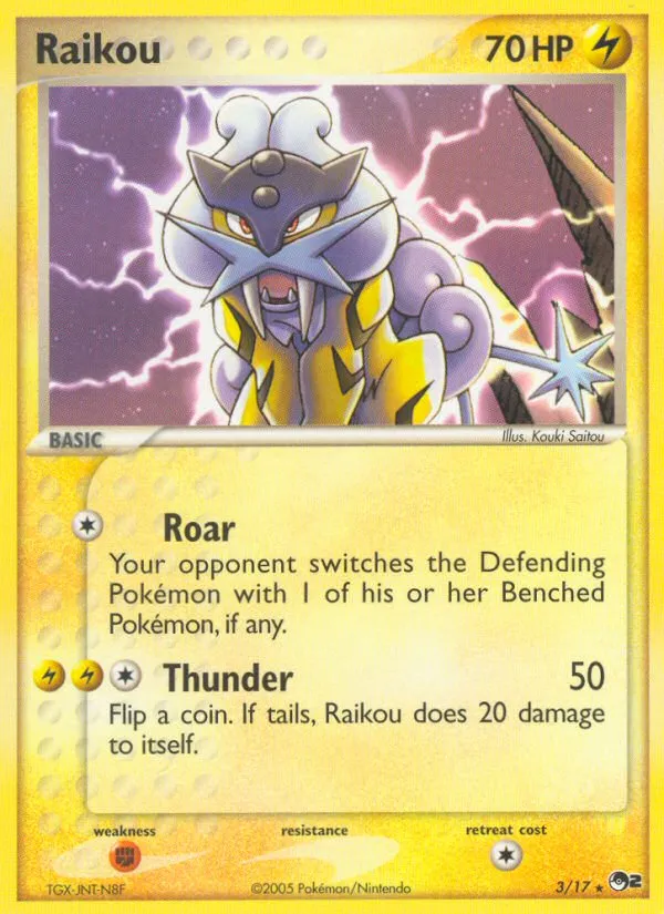2005 POP Series 2 Raikou #03/17 Rare card image