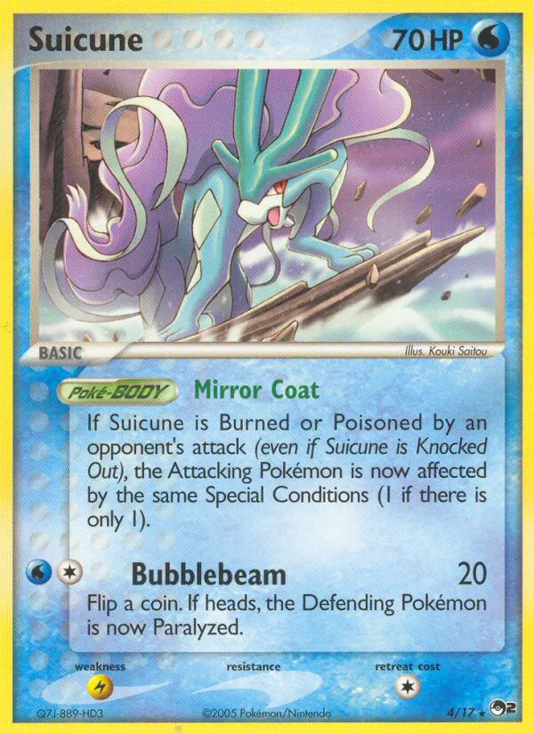 2005 POP Series 2 Suicune #04/17 Rare card image