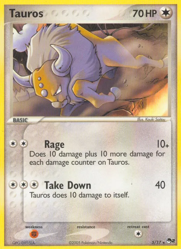 2005 POP Series 2 Tauros #05/17 Rare card image
