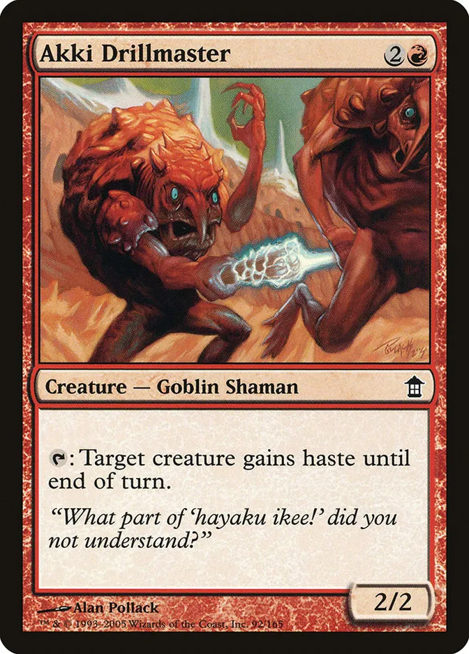 2005 Saviors of Kamigawa Akki Drillmaster common #92 unlisted card image