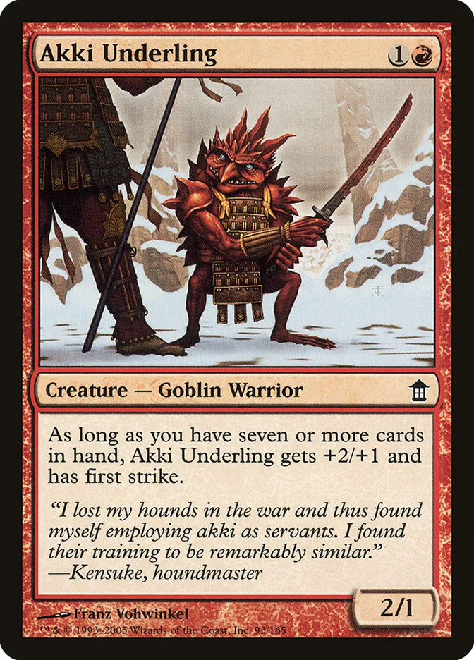 2005 Saviors of Kamigawa Akki Underling common #93 unlisted card image