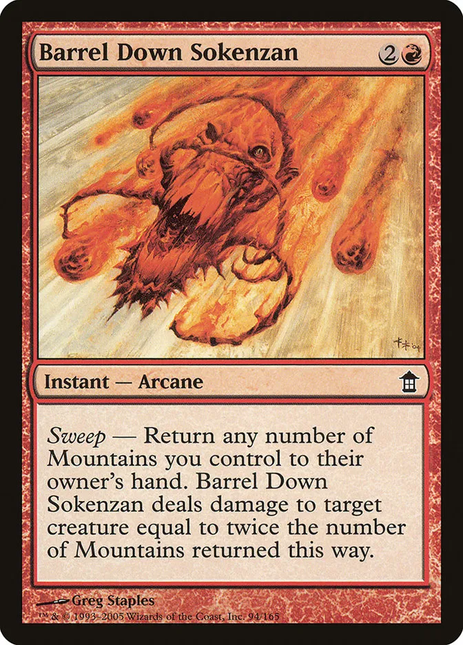 2005 Saviors of Kamigawa Barrel Down Sokenzan common #94 unlisted card image