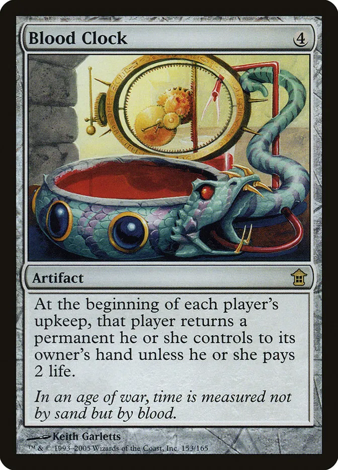 2005 Saviors of Kamigawa Blood Clock rare #153 unlisted card image