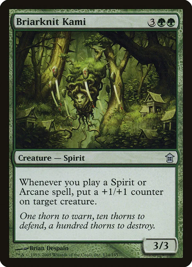 2005 Saviors of Kamigawa Briarknit Kami uncommon #124 unlisted card image