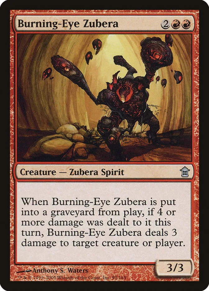2005 Saviors of Kamigawa Burning-Eye Zubera uncommon #95 unlisted card image