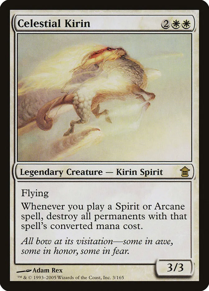 2005 Saviors of Kamigawa Celestial Kirin rare #3 unlisted card image
