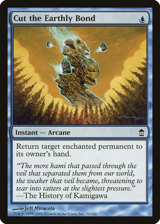 2005 Saviors of Kamigawa Cut the Earthly Bond common #32 unlisted card image