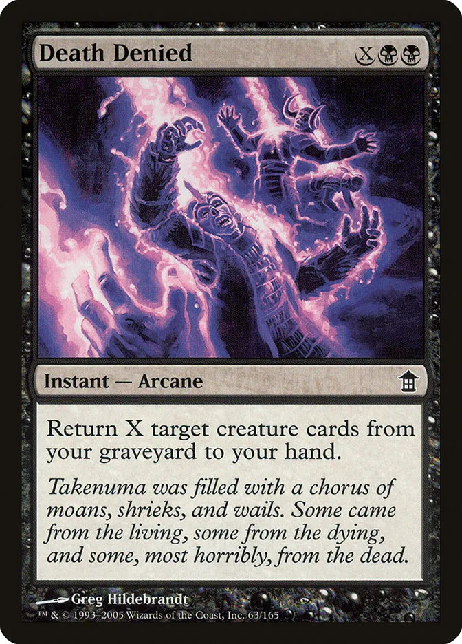 2005 Saviors of Kamigawa Death Denied common #63 unlisted card image