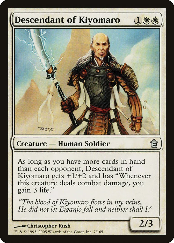 2005 Saviors of Kamigawa Descendant of Kiyomaro uncommon #7 unlisted card image