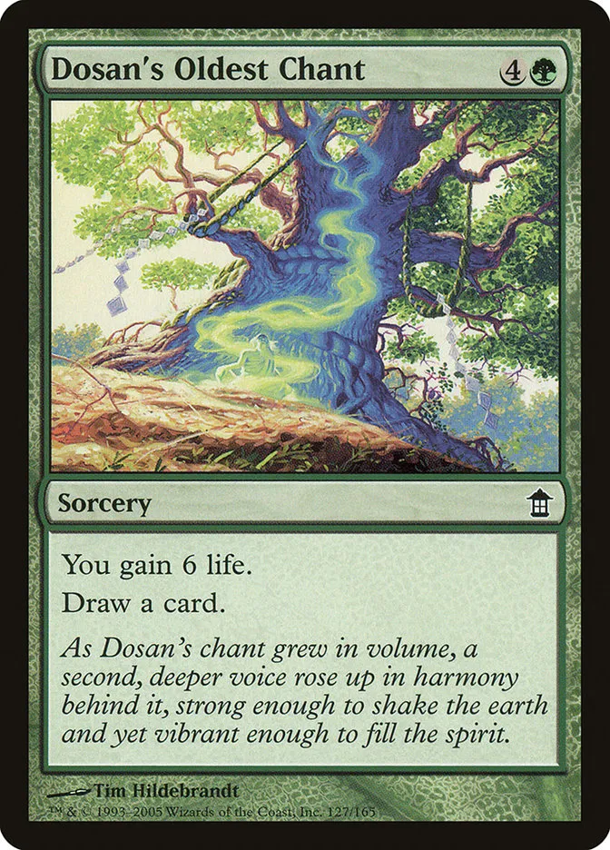 2005 Saviors of Kamigawa Dosan's Oldest Chant common #127 unlisted card image