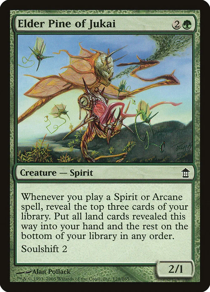 2005 Saviors of Kamigawa Elder Pine of Jukai common #128 unlisted card image