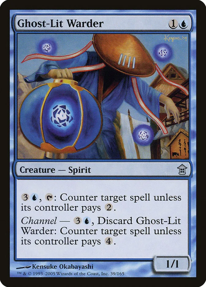2005 Saviors of Kamigawa Ghost-Lit Warder uncommon #39 unlisted card image