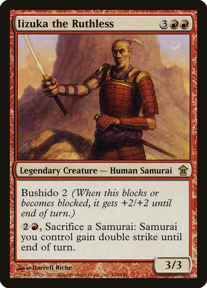 2005 Saviors of Kamigawa Iizuka the Ruthless rare #104 unlisted card image