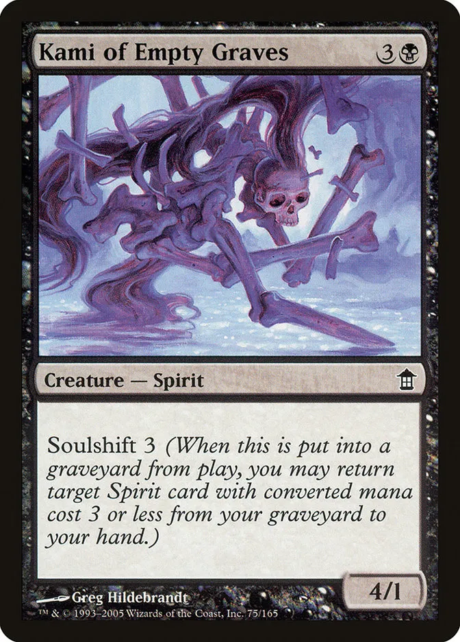 2005 Saviors of Kamigawa Kami of Empty Graves common #75 unlisted card image