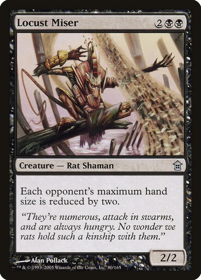 2005 Saviors of Kamigawa Locust Miser uncommon #80 unlisted card image