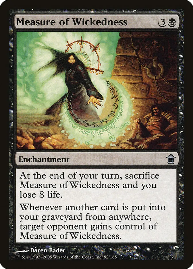 2005 Saviors of Kamigawa Measure of Wickedness uncommon #82 unlisted card image