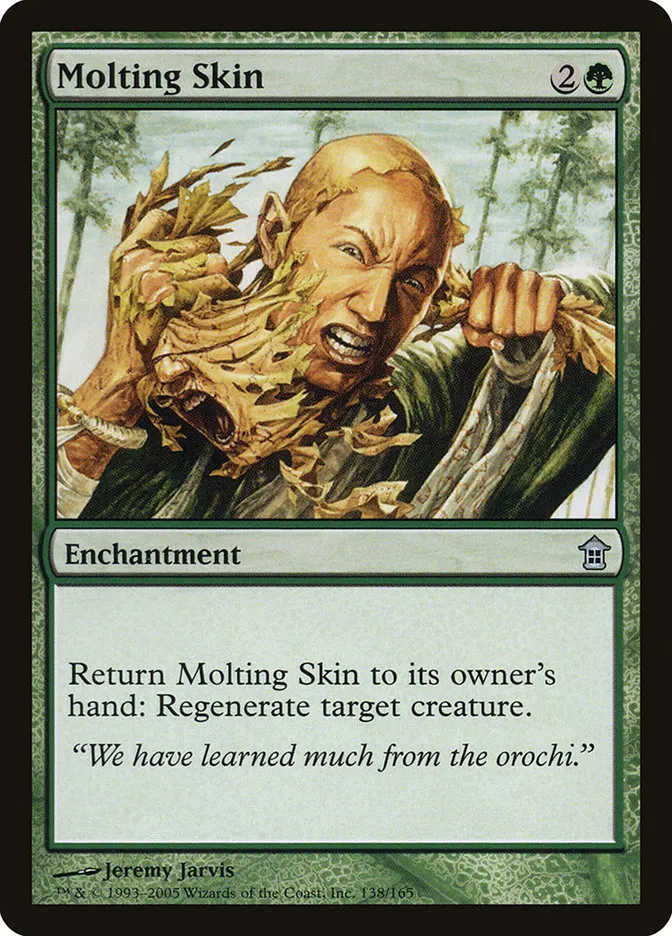 2005 Saviors of Kamigawa Molting Skin uncommon #138 unlisted card image