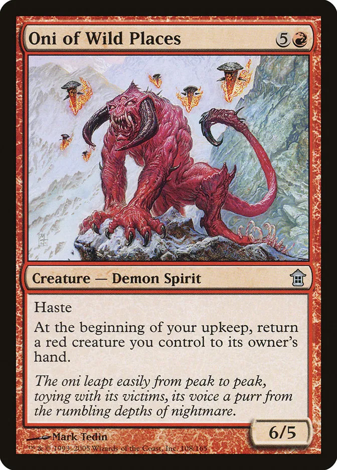 2005 Saviors of Kamigawa Oni of Wild Places uncommon #108 unlisted card image